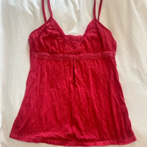 pink y2k vintage lace trim cami top - Picture 2 of 2